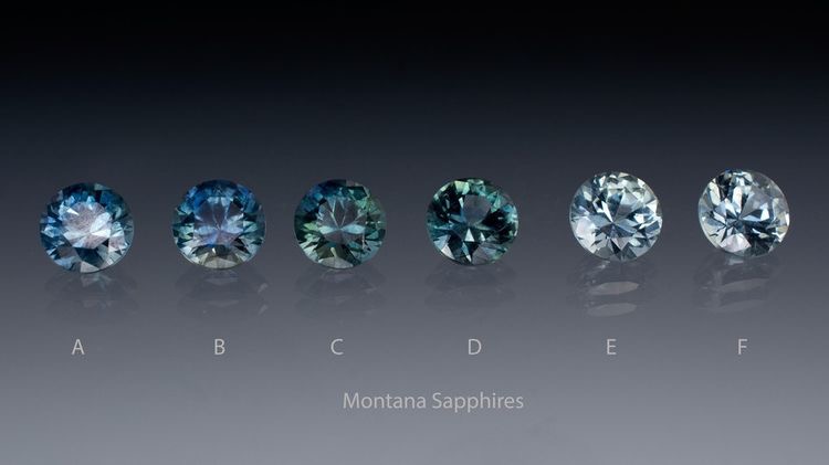 Typical colors with sapphires from Montana