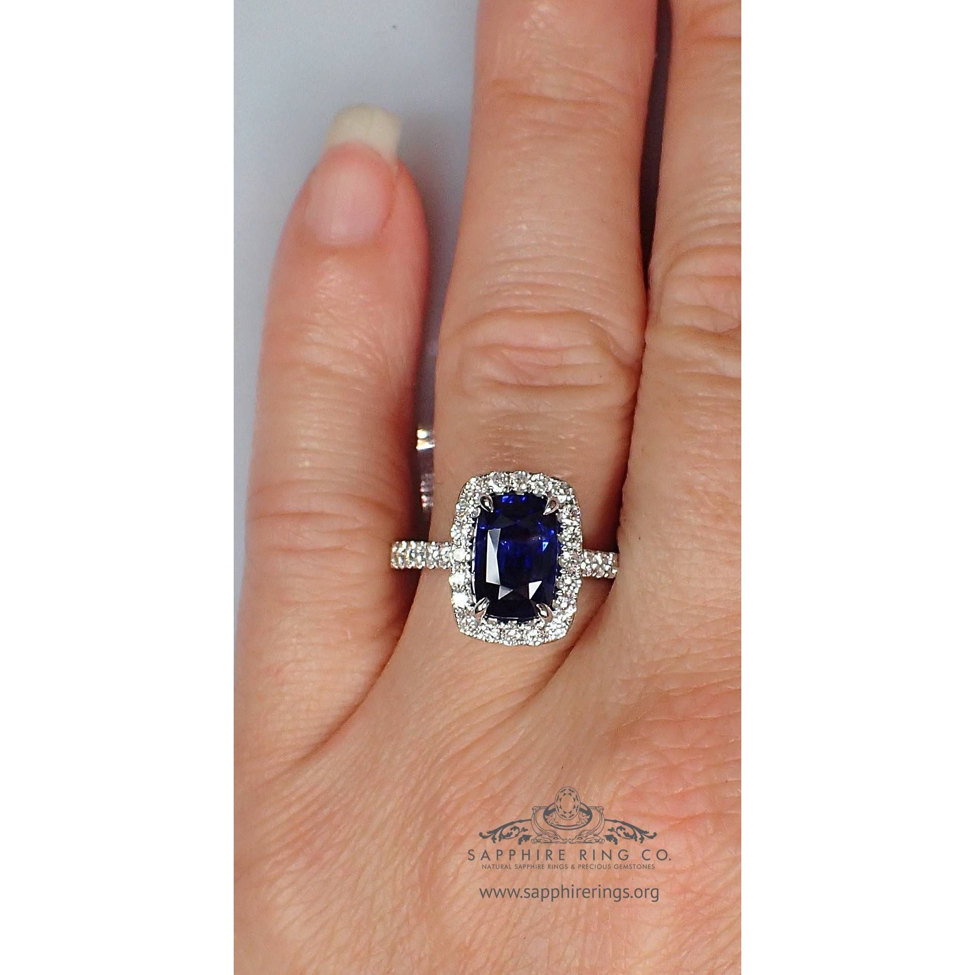 4ct Ceylon Blue Sapphire and Diamond Ring, French, Circa 1940 – Antique Ring  Boutique