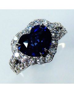 Blue Sapphire heart ring 