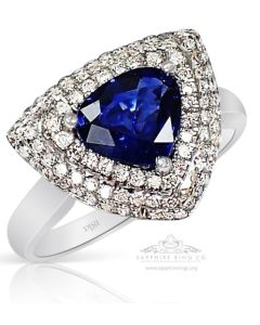 pear cut blue sapphire ring