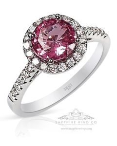 Pink Natural Sapphire Ring, 1.39 ct 18kt GIA Certified 