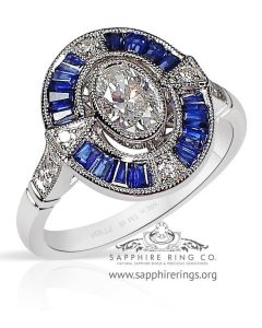 Antique blue sapphire Diamond ring 