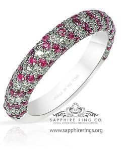 pink sapphire Wedding band
