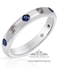 blue sapphire wedding Band 