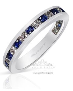 Blue sapphire Wedding Band