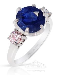 blue sapphire oval engagement ring