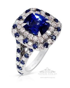 Platinum Ceylon Sapphire Ring, 1.74 ct GIA Certified 