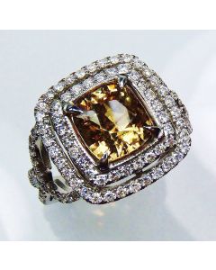 Brownish-Yellow-sapphire-and-diamonds-ring