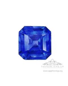 Asscher Cut Ceylon Natural Sapphire, 1.39 ct GIA Certified 