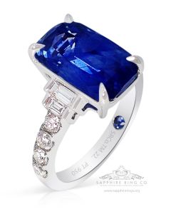 Platinum Natural Sapphire Ring, 6.82 ct GIA Origin Report