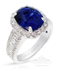 Natural Platinum Sapphire Ring, 5.29 ct GIA Certified with Origin
