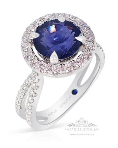 Color Change Sapphire Ring, 3.02 ct Unheated Platinum GIA Certified 