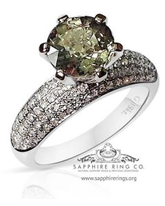 green sapphire and diamond engagement ring