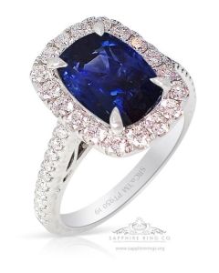Unheated Ceylon Sapphire Ring, 3.49 ct Platinum GIA