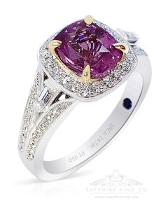 2.05 ct Untreated Pink Sapphire Ring, Platinum GIA Certified 