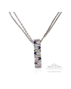 Natural Sapphire & Diamond Necklace, 0.68 cts