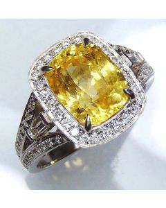 yellow sapphire 4.17 ct 