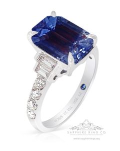 Platinum Emerald Cut Sapphire Ring, 5.03 ct GIA Certified
