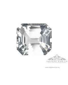 Unheated White Asscher Cut Sapphire, 9.63 ct GIA Origin Certified