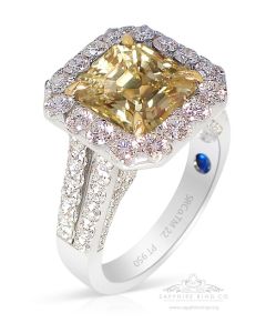 Yellow Sapphire Platinum Ring 5.02 ct Unheated GIA Certified - Custom Order 