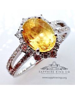 oval cut yellow sapphire ring