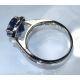 AIGS Certified 18 kt White Gold 4.54 tcw Blue Pear Cut Natural Sapphire and Diamond Ring   **