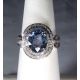 Blue Natural Sapphire 2.67 tcw-White Gold diamond Ring 