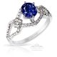 Untreated Blue Sapphire & Diamond ring - 1.07 ct 18kt