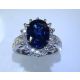 Natural blue Ceylon sapphire ring-3.70 tcw  Oval 
