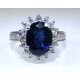 Natural blue Ceylon sapphire ring-3.70 tcw  Oval 