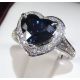 Blue Heart Cut Natural Sapphire 3.64 tcw ring
