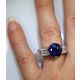  Round Cut Blue Natural sapphire in finger 