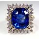 Natural Blue Ceylon Sapphire Ring-18 Kt White Gold 8.52 Ct