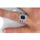 Dark Blue Ceylon sapphire engagement ring