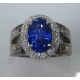 Earth mined blue sapphire diamond ring