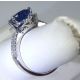 Ceylon blue sapphire ring-4.64 tcw Oval Cut Diamond 
