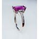 Pink Cushion Ceylon Sapphire 4.61 ct-Diamond Ring