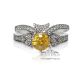 Yellow Ceylon Sapphire & Diamond Ring 