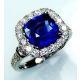 Blue Natural  Sapphire & Diamond Ring 