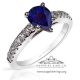 14k white gold blue sapphire ring