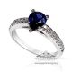 White Gold 14 kt and blue sapphire ring pear cut