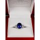 4.12 ct Vivid Blue Platinum Ceylon Sapphire Ring