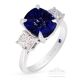 Color Change Sapphire Ring, 4.06 ct Unheated Platinum GIA Certified x 3