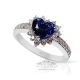heart shaped blue sapphire ring