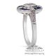 Antique Platinum ring  with blue sapphire and diamonds 