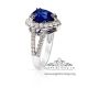 heart shaped blue sapphire 4.46 Ct  ring
