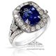 18kt Cushion Cut Blue sapphire ring 
