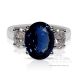 Blue Ceylon sapphire platinum rings