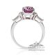 Purplish Pink sapphire and diamonds Platinum Ring