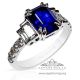 blue sapphire 2.74 ct Emerald Cut ring